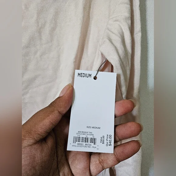 Fila Off-white Heritage Tapered Long Sleeve Tshirt - Picture 4 of 7